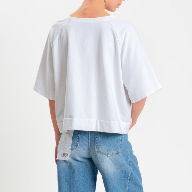 Zeroassoluto-Felpa light manica raglan - bianco