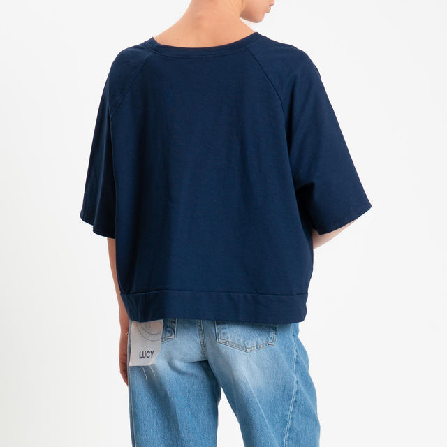 Zeroassoluto-Felpa light manica raglan - blu