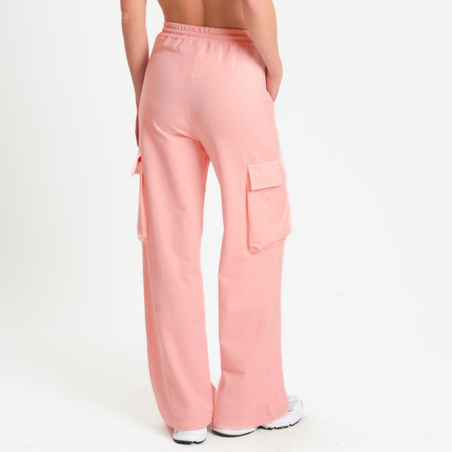 Zeroassoluto-Pantalone felpa light cargo - pink