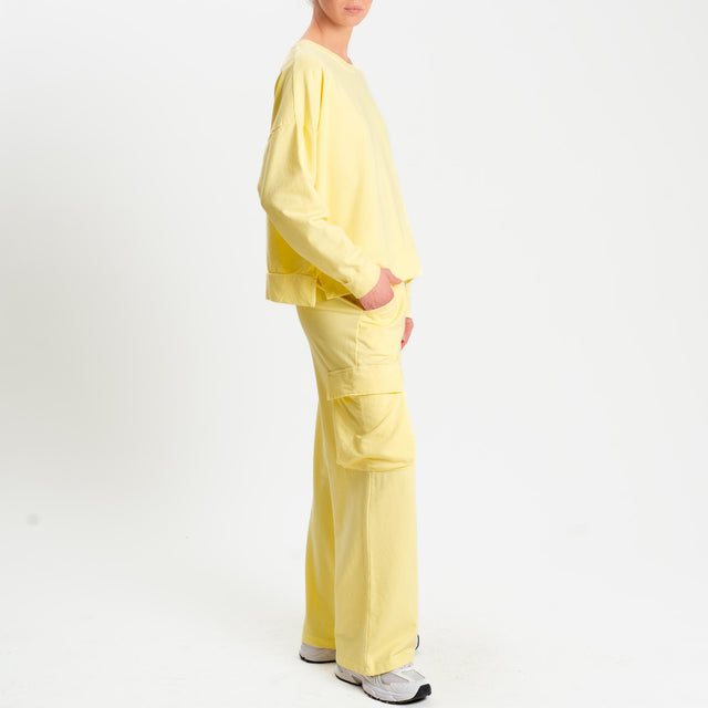 Zeroassoluto-Pantalone felpa light cargo - yellow