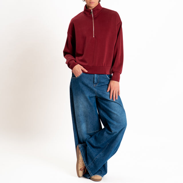 Zeroassoluto-Felpa scuba soft - marsala
