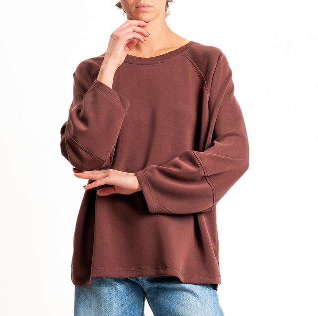Zeroassoluto-Felpa scuba soft girocollo - dusty rose