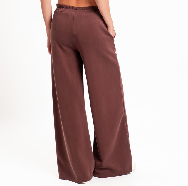 Zeroassoluto-Pantalone scuba soft wide leg - dusty rose