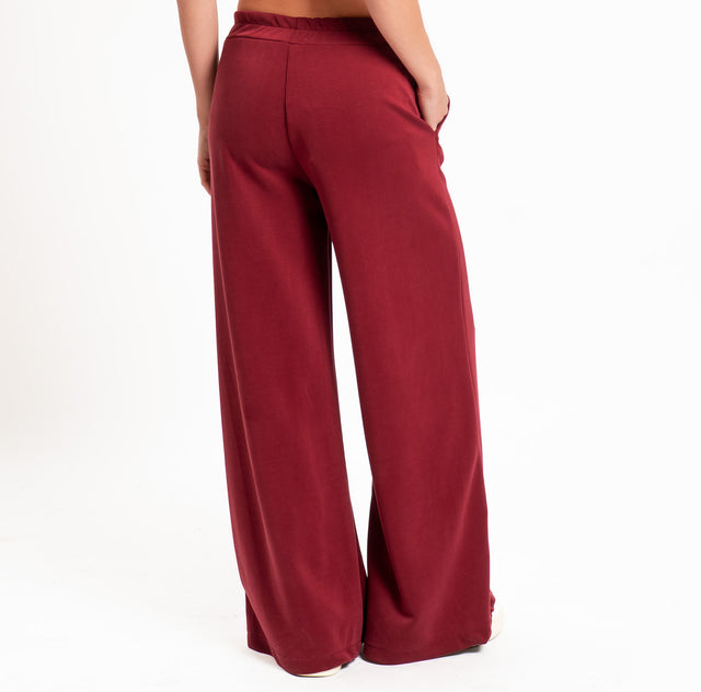 Zeroassoluto-Pantalone scuba soft wide leg - marsala