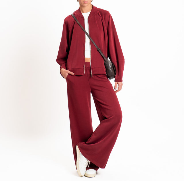 Zeroassoluto-Pantalone scuba soft wide leg - marsala