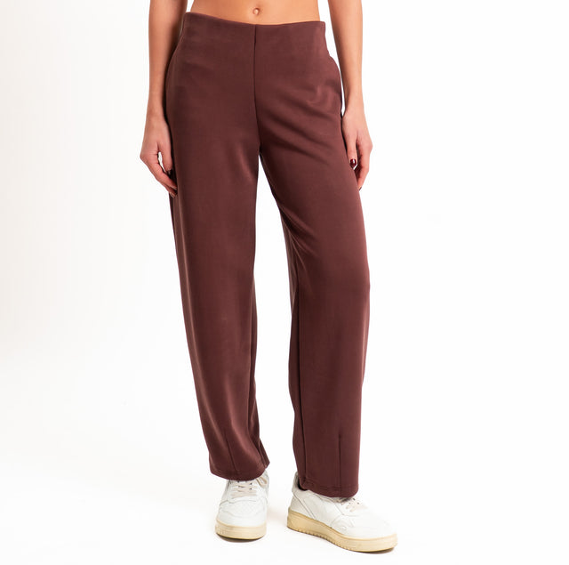 Zeroassoluto-Pantalone scuba soft elastico in vita - dusty rose