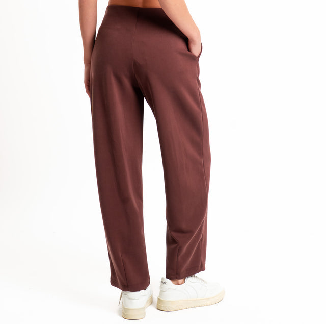 Zeroassoluto-Pantalone scuba soft elastico in vita - dusty rose