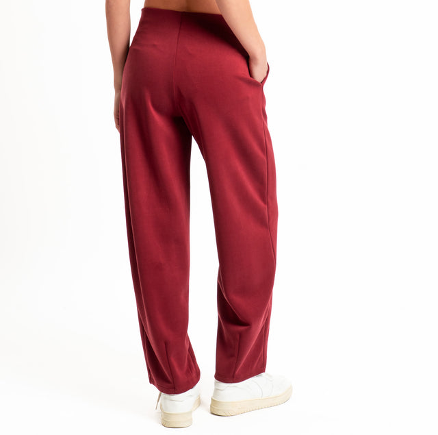 Zeroassoluto-Pantalone scuba soft elastico in vita - marsala