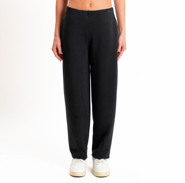 Zeroassoluto-Pantalone scuba soft elastico in vita - nero