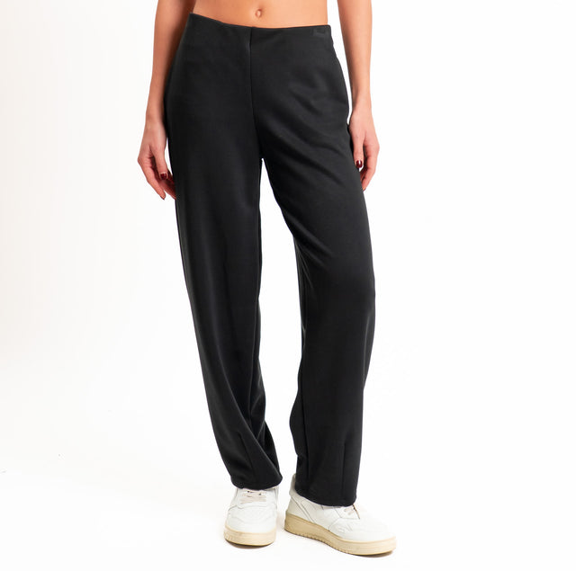 Zeroassoluto-Pantalone scuba soft elastico in vita - nero