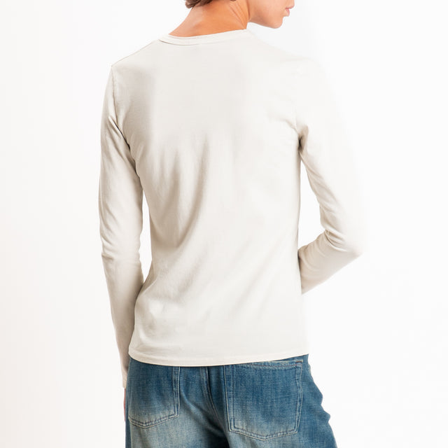 Zeroassoluto-T-shirt serafino elasticizzata - burro