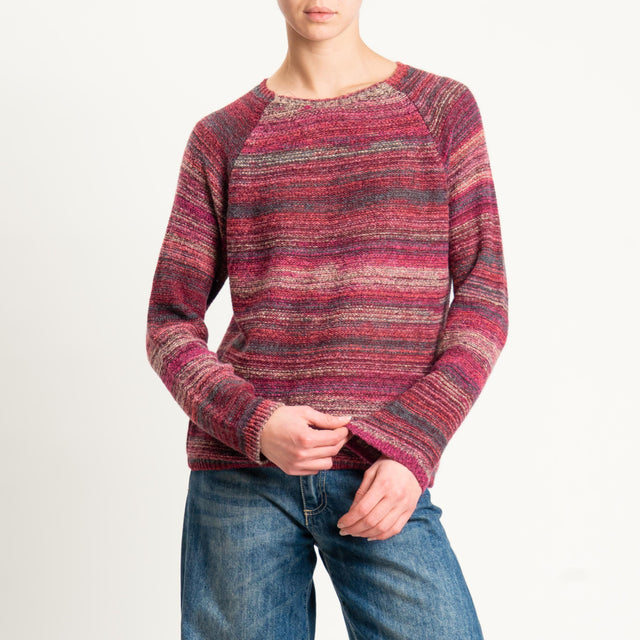 Zeroassoluto-Maglia scatola girocollo multicolor - rosa