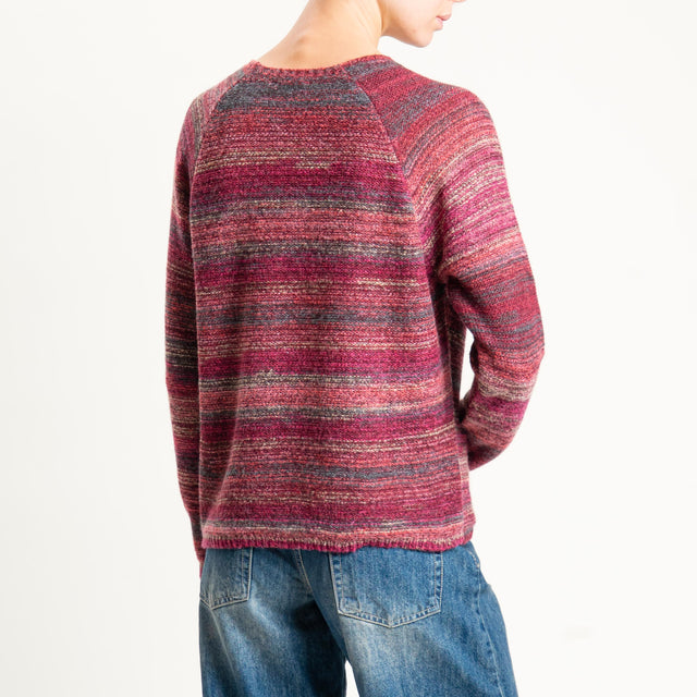 Zeroassoluto-Maglia scatola girocollo multicolor - rosa