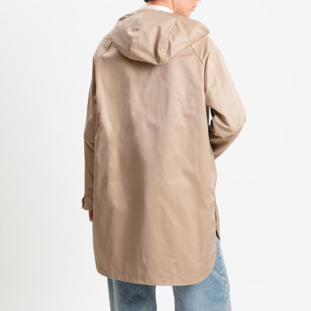 Zeroassoluto-Trench spacchi laterali con cappuccio - coloniale