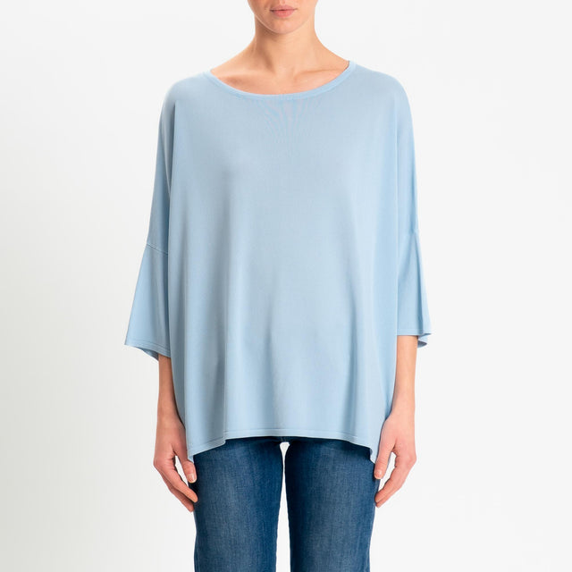 Zeroassoluto-Maglia over scollo barca manica 3/4 - sky