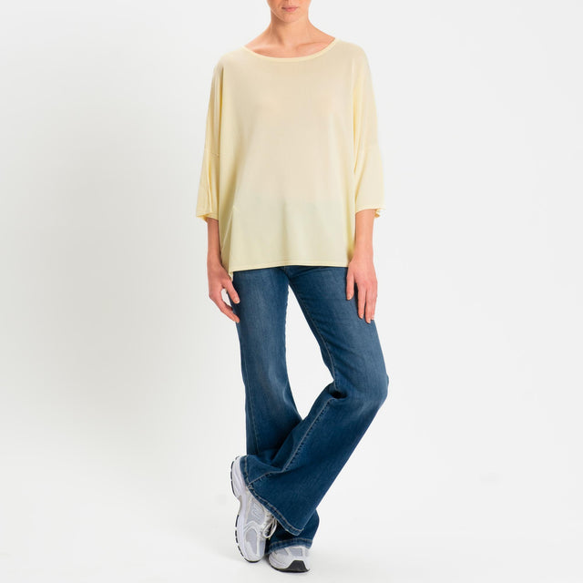 Zeroassoluto-Maglia over scollo barca manica 3/4 - yellow