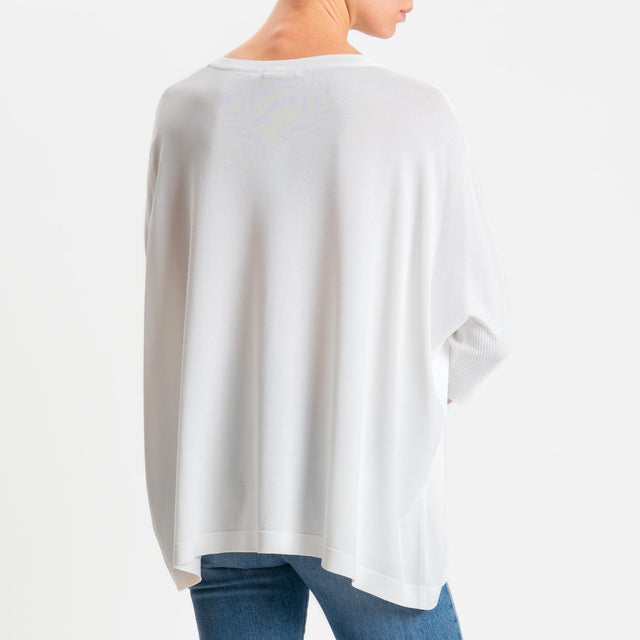 Zeroassoluto-Maglia over bottoni sulle maniche - latte