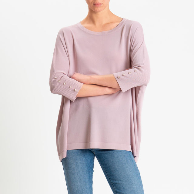 Zeroassoluto-Maglia over bottoni sulle maniche - pink