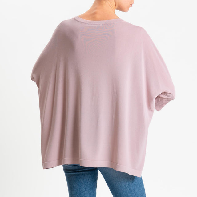 Zeroassoluto-Maglia over bottoni sulle maniche - pink