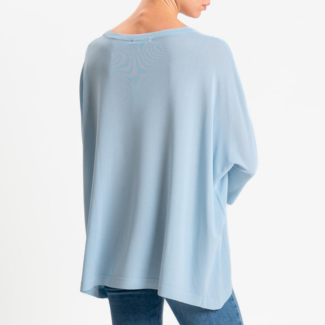 Zeroassoluto-Maglia over bottoni sulle maniche - sky