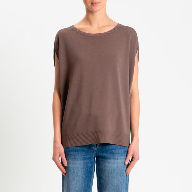Zeroassoluto-Maglia manica raglan - choco
