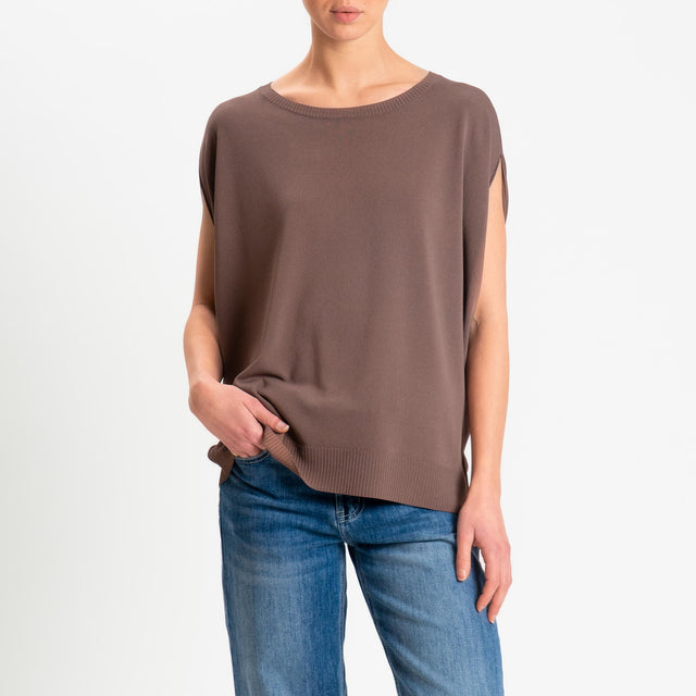 Zeroassoluto-Maglia manica raglan - choco