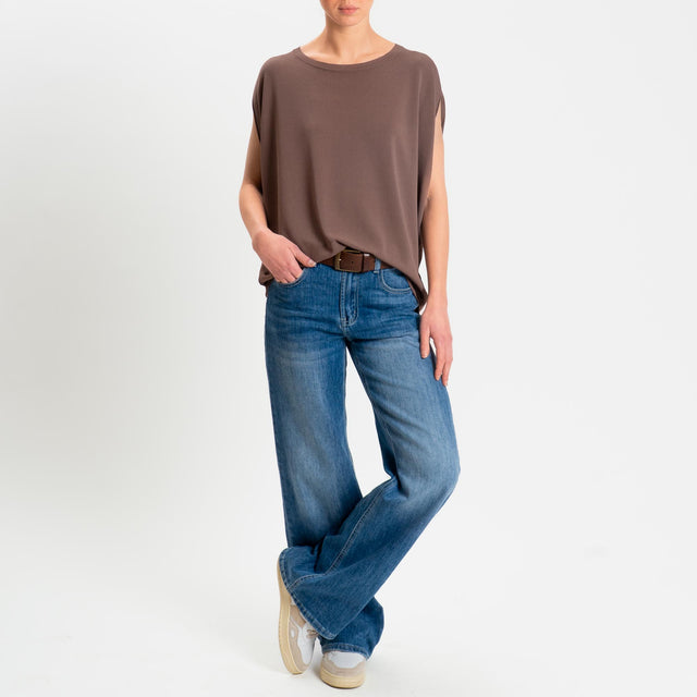 Zeroassoluto-Maglia manica raglan - choco