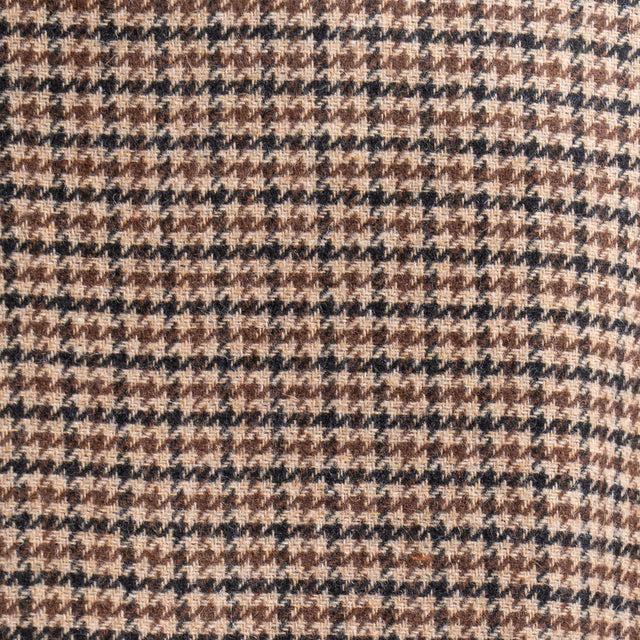 Zeroassoluto-Cappotto pied de poule misto lana con cappuccio - moro/sand/nero