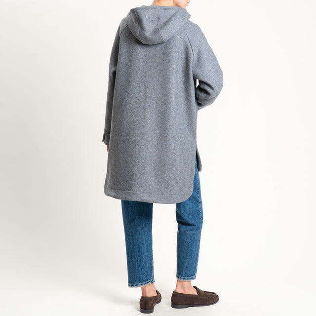 Zeroassoluto-Cappotto misto lana con cappuccio - grigio