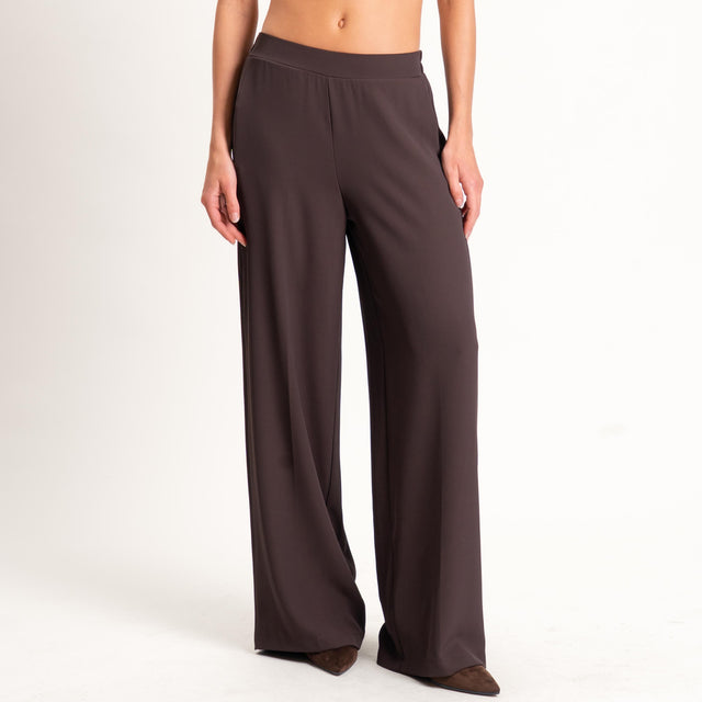 Zeroassoluto-Pantalone BELLE tessuto fluido - moro