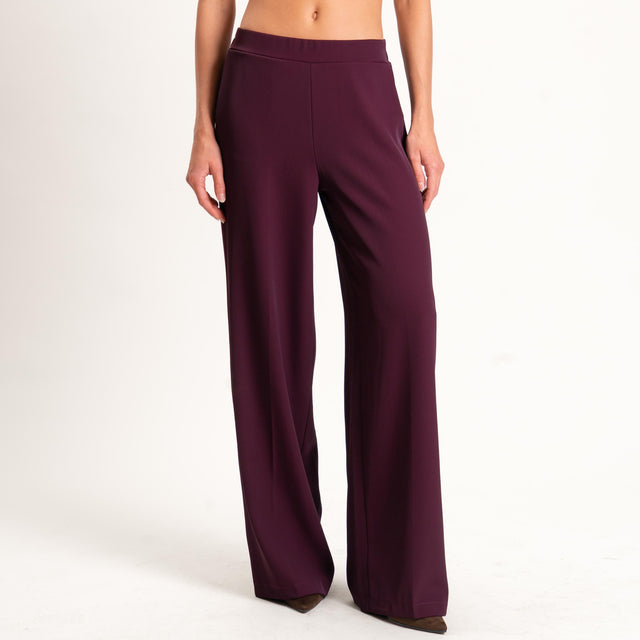 Zeroassoluto-Pantalone BELLE tessuto fluido - vino