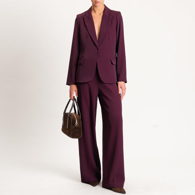 Zeroassoluto-Pantalone BELLE tessuto fluido - vino