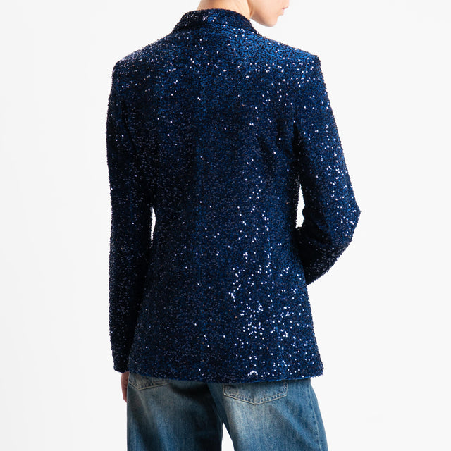 Zeroassoluto-Giacca un bottone con paillettes - blu