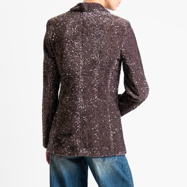 Zeroassoluto-Giacca un bottone con paillettes - moro