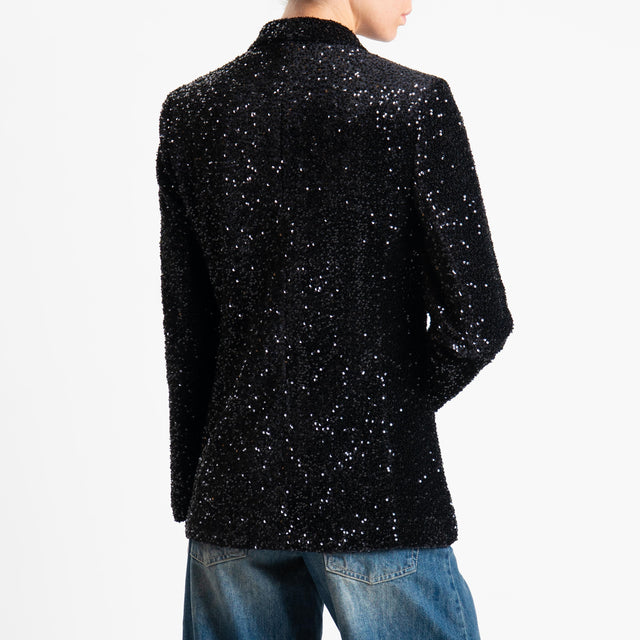 Zeroassoluto-Giacca un bottone con paillettes - nero