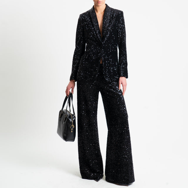 Zeroassoluto-Giacca un bottone con paillettes - nero