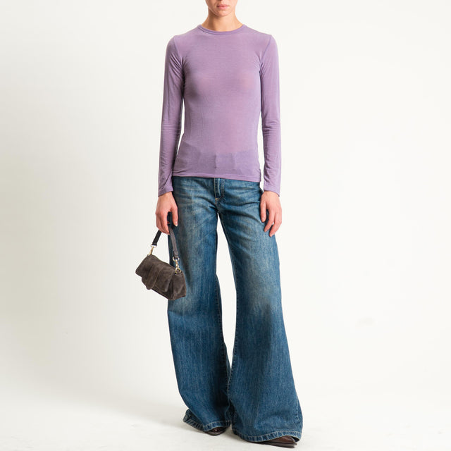 Zeroassoluto-T-shirt sottile girocollo MISTO CASHMERE - mauve