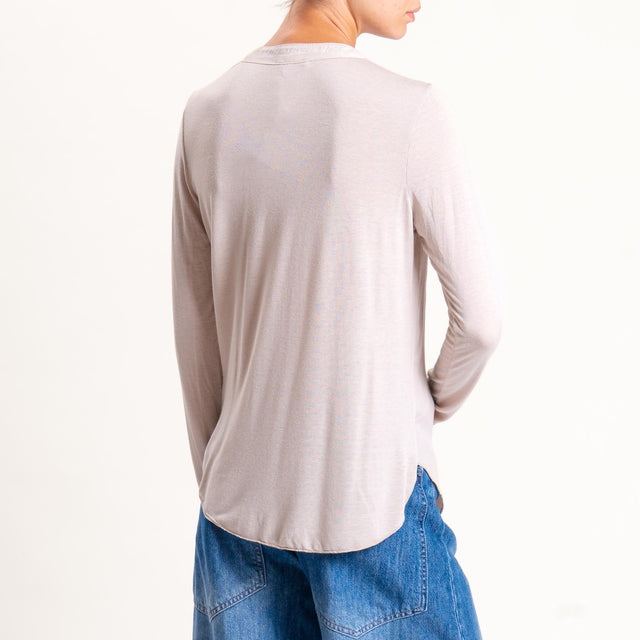 Zeroassoluto-Camicia chester doppio tessuto - beige