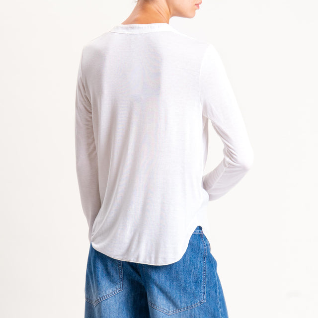 Zeroassoluto-Camicia chester doppio tessuto - panna