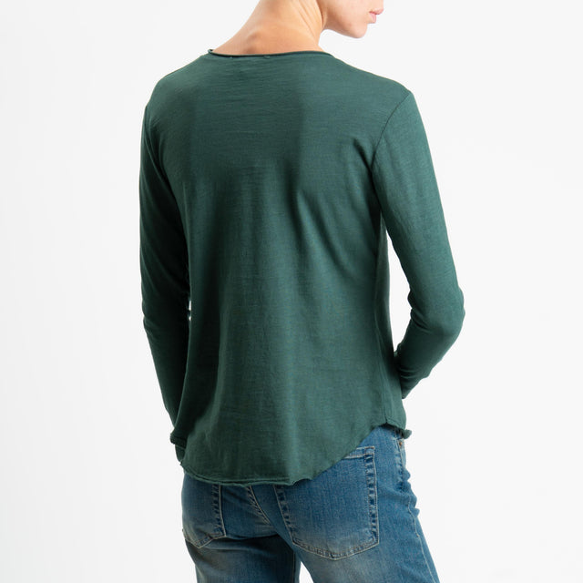 Zeroassoluto-T-shirt girocollo - verde bottiglia