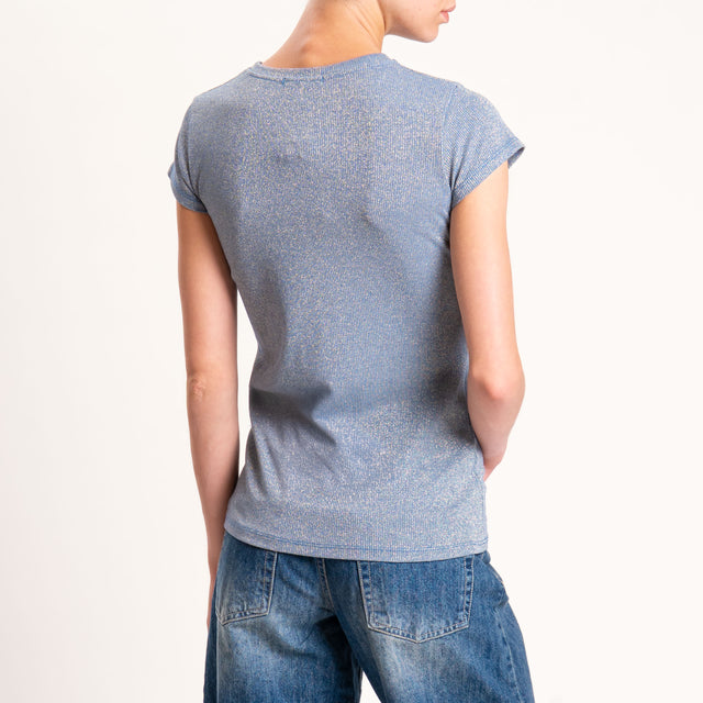 Zeroassoluto-T-shirt lurex a costine - avio