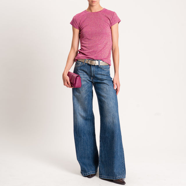 Zeroassoluto-T-shirt lurex a costine - ametista