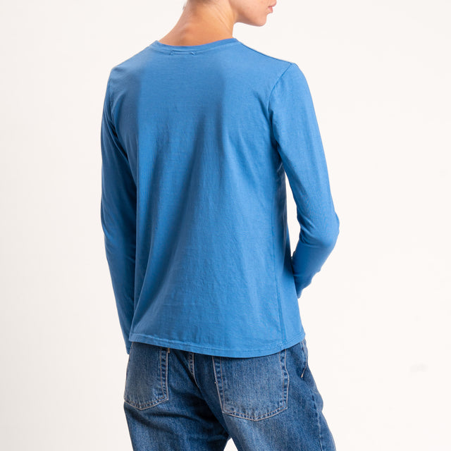 Zeroassoluto-T-shirt girocollo stretto cotone elasticizzato - avio