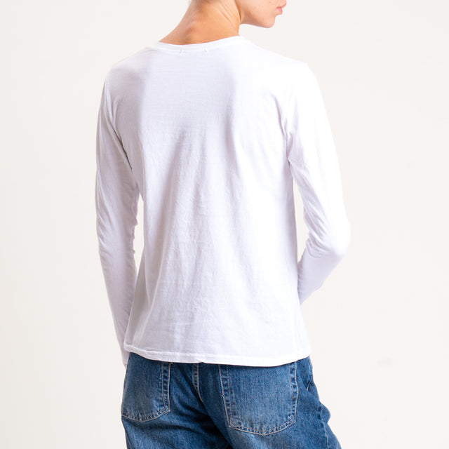 Zeroassoluto-T-shirt girocollo stretto cotone elasticizzato - bianco