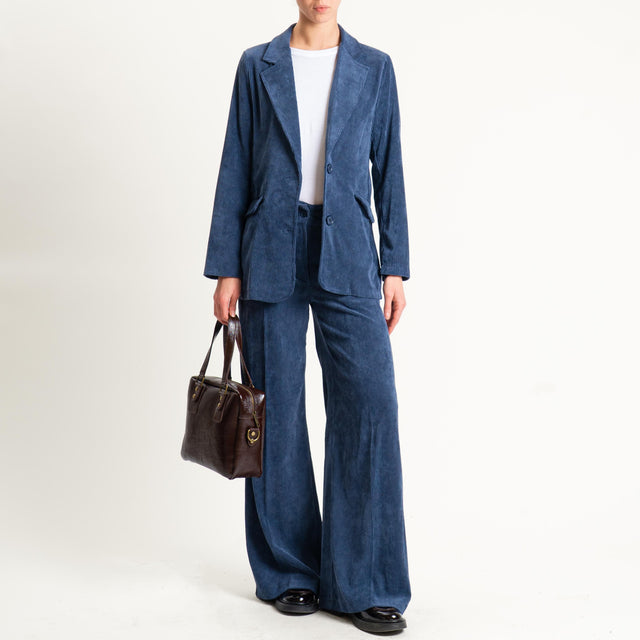 Zeroassoluto- Pantalone ANDY velluto 500 righe - blu