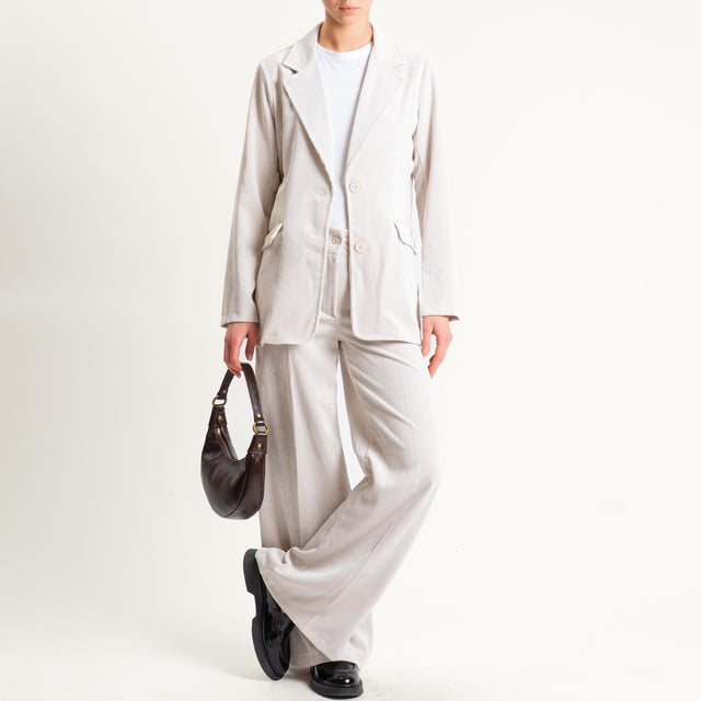 Zeroassoluto- Pantalone ANDY velluto 500 righe - gesso