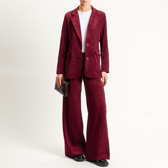 Zeroassoluto- Pantalone ANDY velluto 500 righe - vino