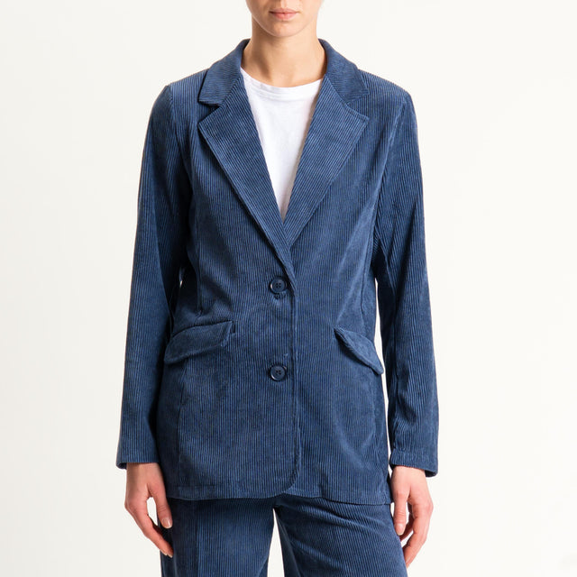 Zeroassoluto-Giacca ANGY velluto 500 righe tessuto elasticizzato - blu