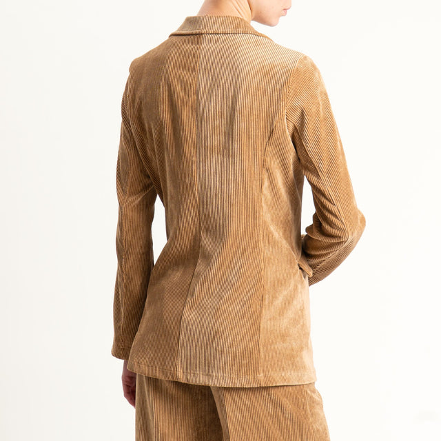 Zeroassoluto-Giacca ANGY velluto 500 righe tessuto elasticizzato - camel