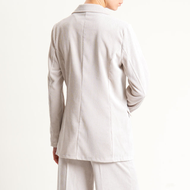 Zeroassoluto-Giacca ANGY velluto 500 righe tessuto elasticizzato - gesso